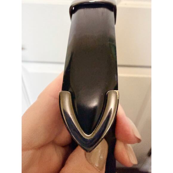 Fossil Black polished Leather Belt with Gunmetal solid brass Buckle | size 40 - Picture 7 of 8